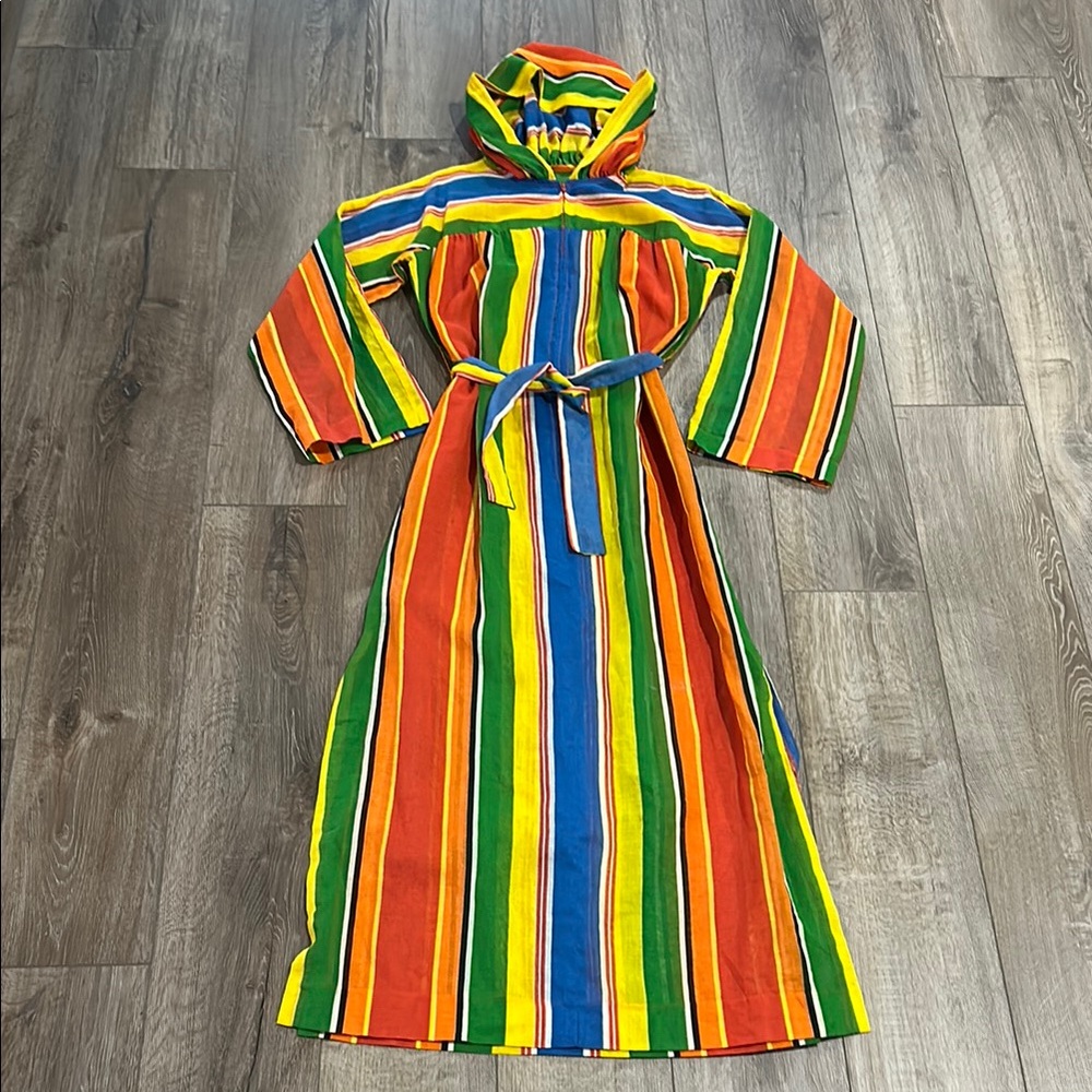 Like new - DOTTI Cabana Stripe Hooded Beach Coverup Dress - Picture 2 of 12